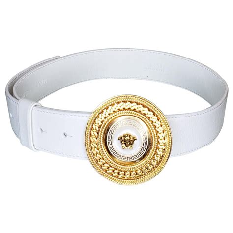 versace belt white|white versace belt on waist.